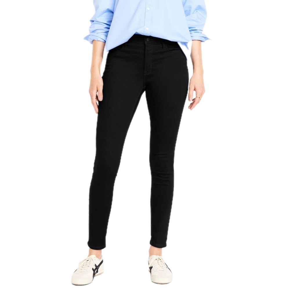 Old Navy Womens High-Rise Rockstar Super-Skinny Jeans, Black, Size 12 Long